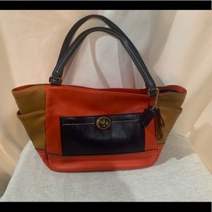 NWT COACH SV VERMILLION MULTICOLOR SHOULDER BAG- LEATHER